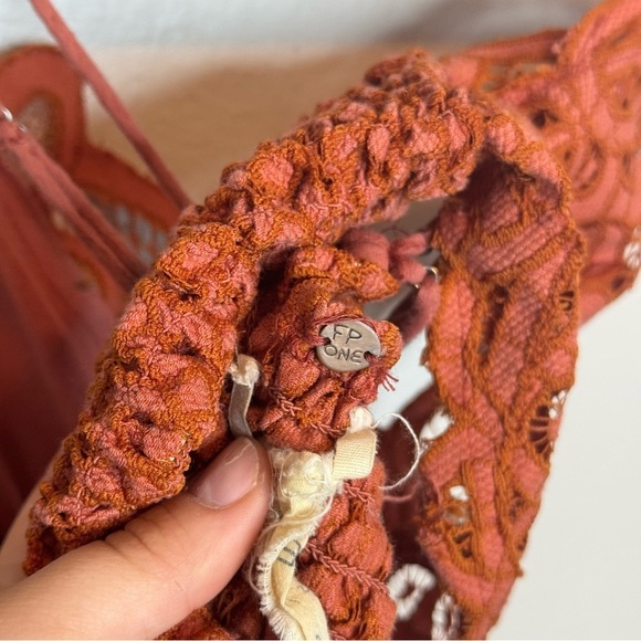 Free People One Adella Lace Crochet Bralette in Copper Women's - Picture 9 of 10